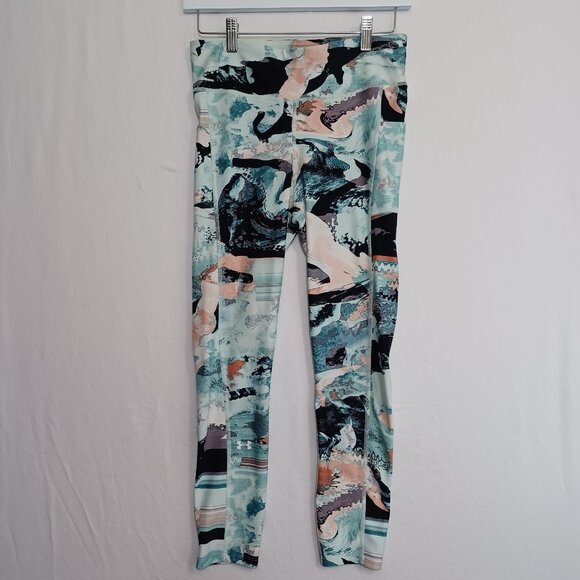 Under‎ Armour Womens Watercolor Print Ankle Leggings Active Yoga Size Medium - Picture 2 of 11